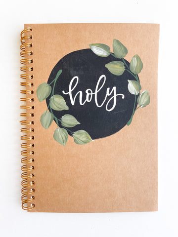 Holy, Hand-Painted Spiral Bound Journal