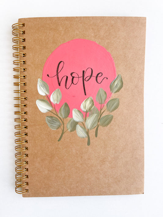 Hope, Hand-Painted Spiral Bound Journal