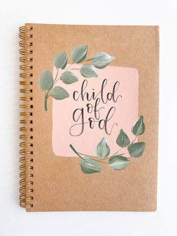 Child of God, Hand-Painted Spiral Bound Journal