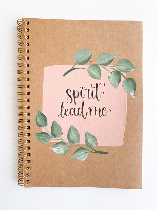 Spirit lead me, Hand-Painted Spiral Bound Journal