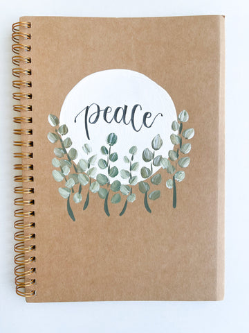 Peace, Hand-Painted Spiral Bound Journal