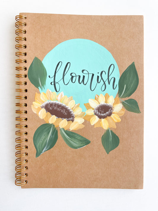 Flourish, Hand-Painted Spiral Bound Journal