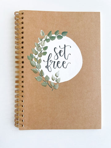 Set free, Hand-Painted Spiral Bound Journal