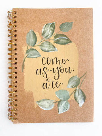 Come as you are, Hand-Painted Spiral Bound Journal