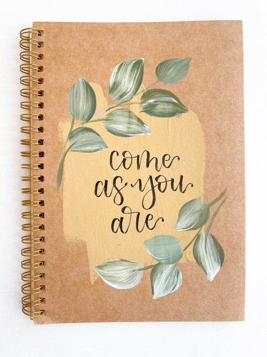 Come as you are, Hand-Painted Spiral Bound Journal