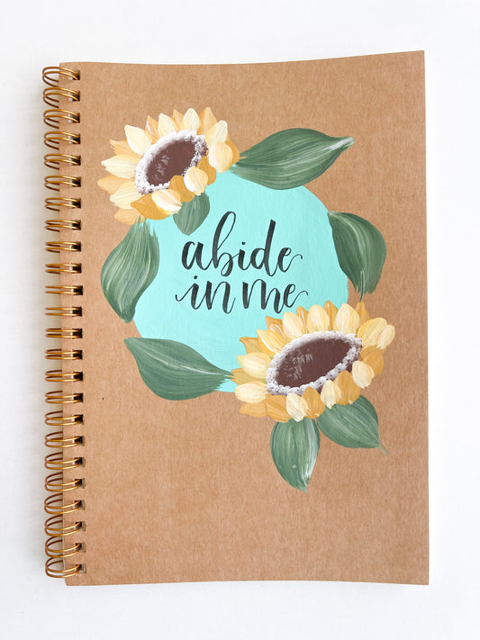 Abide in Me, Hand-Painted Spiral Bound Journal