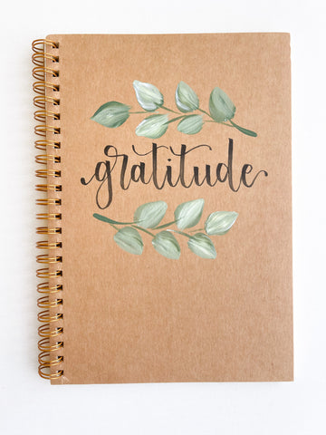 Gratitude, Hand-Painted Spiral Bound Journal