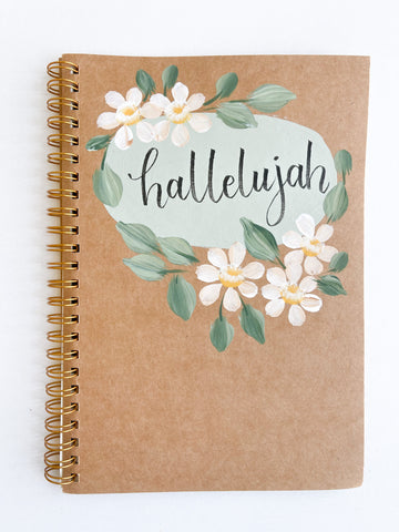 Hallelujah, Hand-Painted Spiral Bound Journal