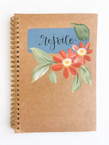 Rejoice, Hand-Painted Spiral Bound Journal