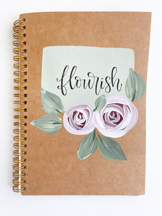 Flourish, Hand-Painted Spiral Bound Journal