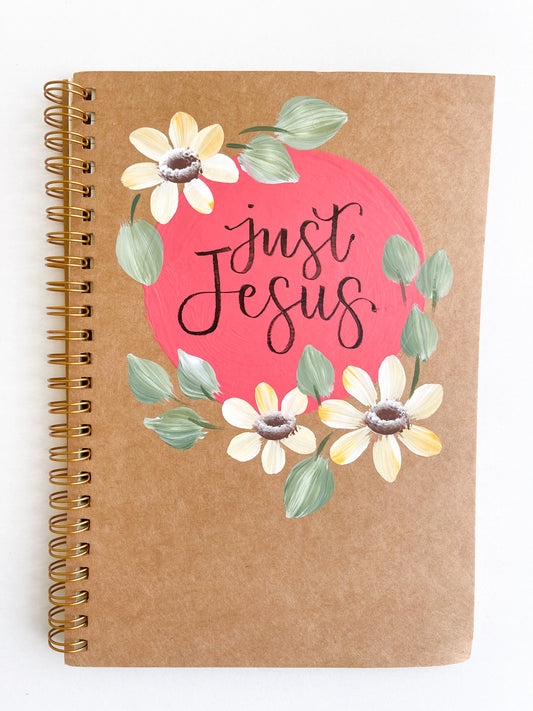 Just Jesus, Hand-Painted Spiral Bound Journal