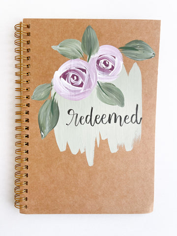 Redeemed, Hand-Painted Spiral Bound Journal