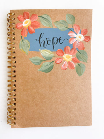 Hope, Hand-Painted Spiral Bound Journal