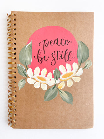 Peace be still, Hand-Painted Spiral Bound Journal