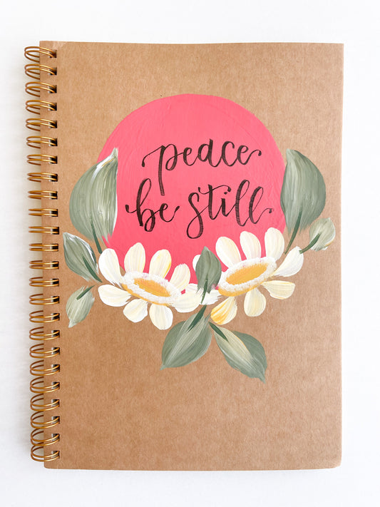 Peace be still, Hand-Painted Spiral Bound Journal