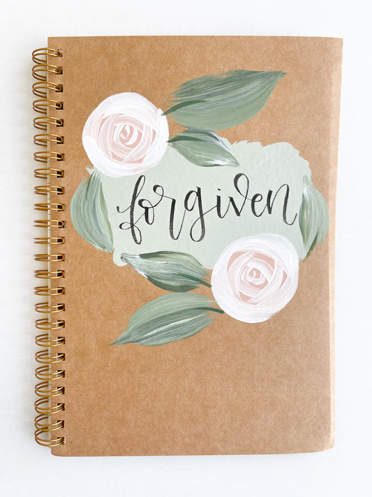 Forgiven, Hand-Painted Spiral Bound Journal