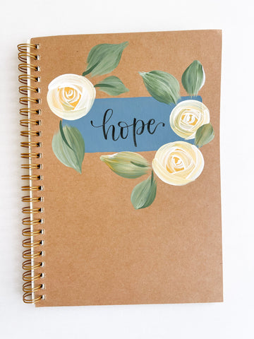 Hope, Hand-Painted Spiral Bound Journal