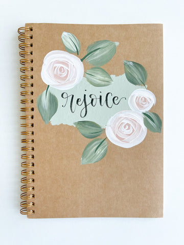 Rejoice, Hand-Painted Spiral Bound Journal