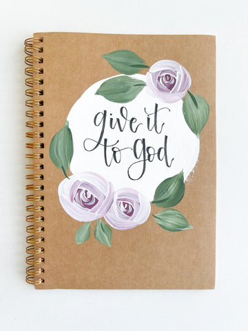 Give it to God, Hand-Painted Spiral Bound Journal