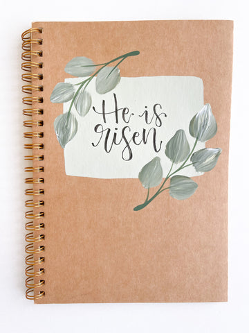 He is risen, Hand-Painted Spiral Bound Journal