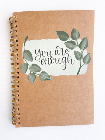 You are enough, Hand-Painted Spiral Bound Journal