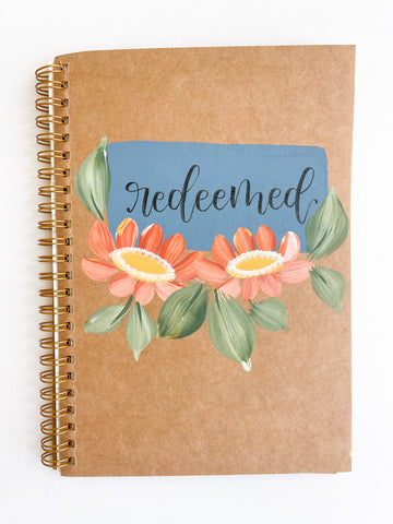 Redeemed, Hand-Painted Spiral Bound Journal