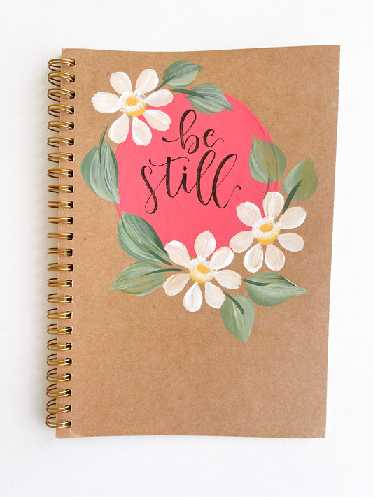 Be still, Hand-Painted Spiral Bound Journal