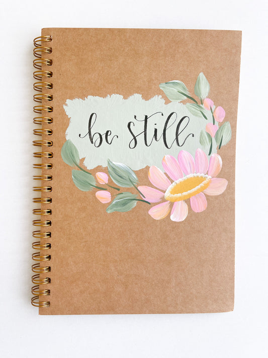 Be still, Hand-Painted Spiral Bound Journal