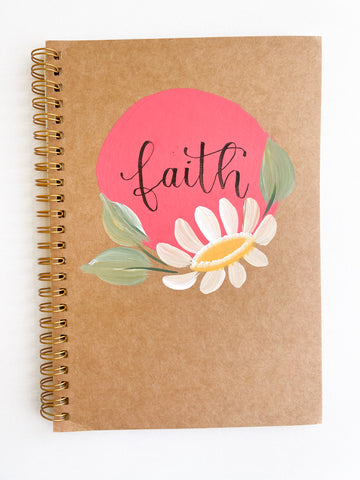 Faith, Hand-Painted Spiral Bound Journal