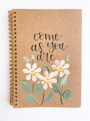 Come as you are, Hand-Painted Spiral Bound Journal