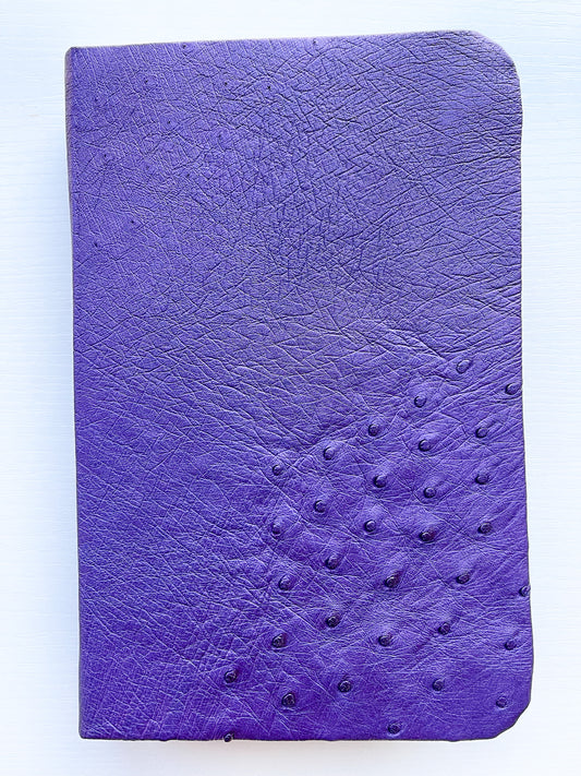 Limited Edition: Purple Magic Ostrich ESV Large Print Personal Size Bible, Partial Quill