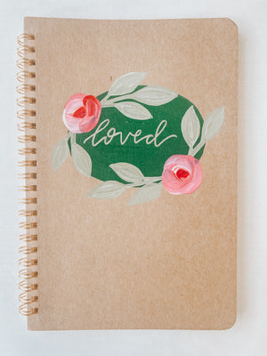 Loved, Hand-Painted Spiral Bound Journal