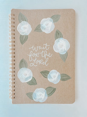 Wait for the Lord, Hand-Painted Spiral Bound Journal