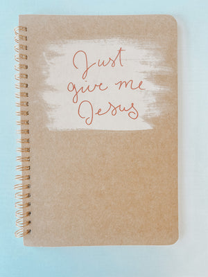 Just give me Jesus, Hand-Painted Spiral Bound Journal