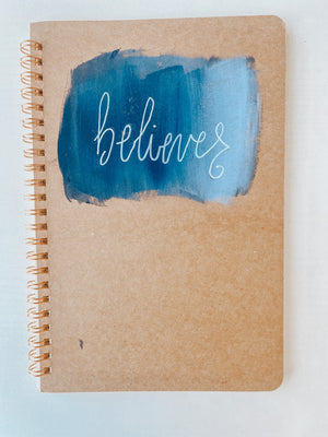 Believer, Hand-Painted Spiral Bound Journal