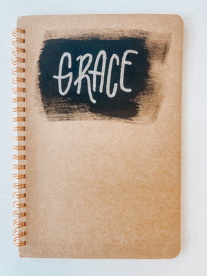 Grace, Hand-Painted Spiral Bound Journal