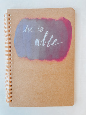 He is able, Hand-Painted Spiral Bound Journal
