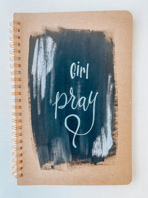 Girl pray, Hand-Painted Spiral Bound Journal