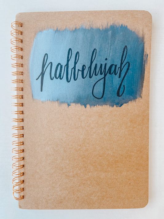 Hallelujah, Hand-Painted Spiral Bound Journal