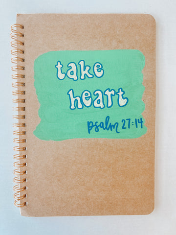 Take heart, Hand-Painted Spiral Bound Journal