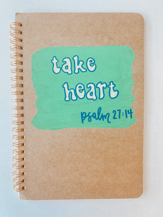 Take heart, Hand-Painted Spiral Bound Journal