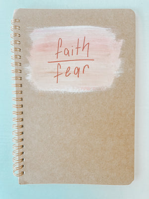Faith over fear, Hand-Painted Spiral Bound Journal