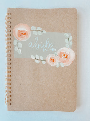 Abide in Me, Hand-Painted Spiral Bound Journal