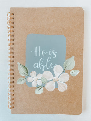 He is able, Hand-Painted Spiral Bound Journal