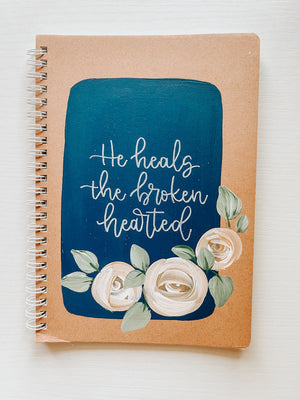 Healer, Hand-Painted Spiral Bound Journal