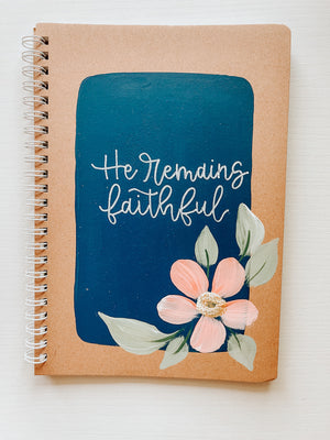 He remains faithful, Hand-Painted Spiral Bound Journal