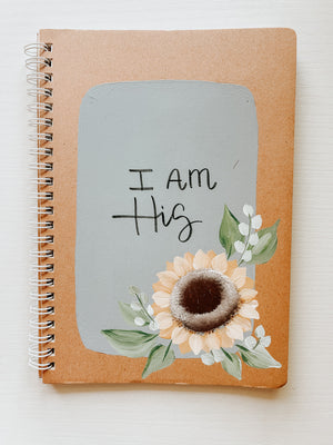 I am His, Hand-Painted Spiral Bound Journal
