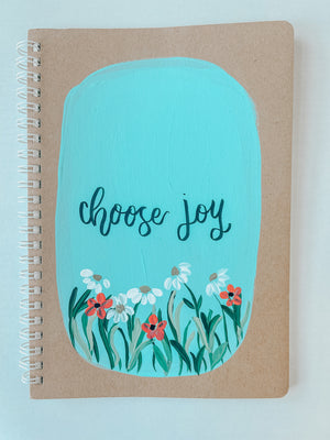 Choose joy, Hand-Painted Spiral Bound Journal