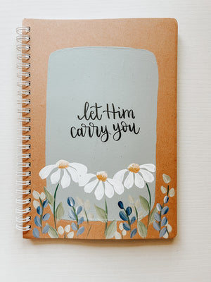 Let Him carry you, Hand-Painted Spiral Bound Journal