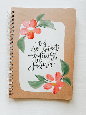 Trust in Jesus, Hand-Painted Spiral Bound Journal